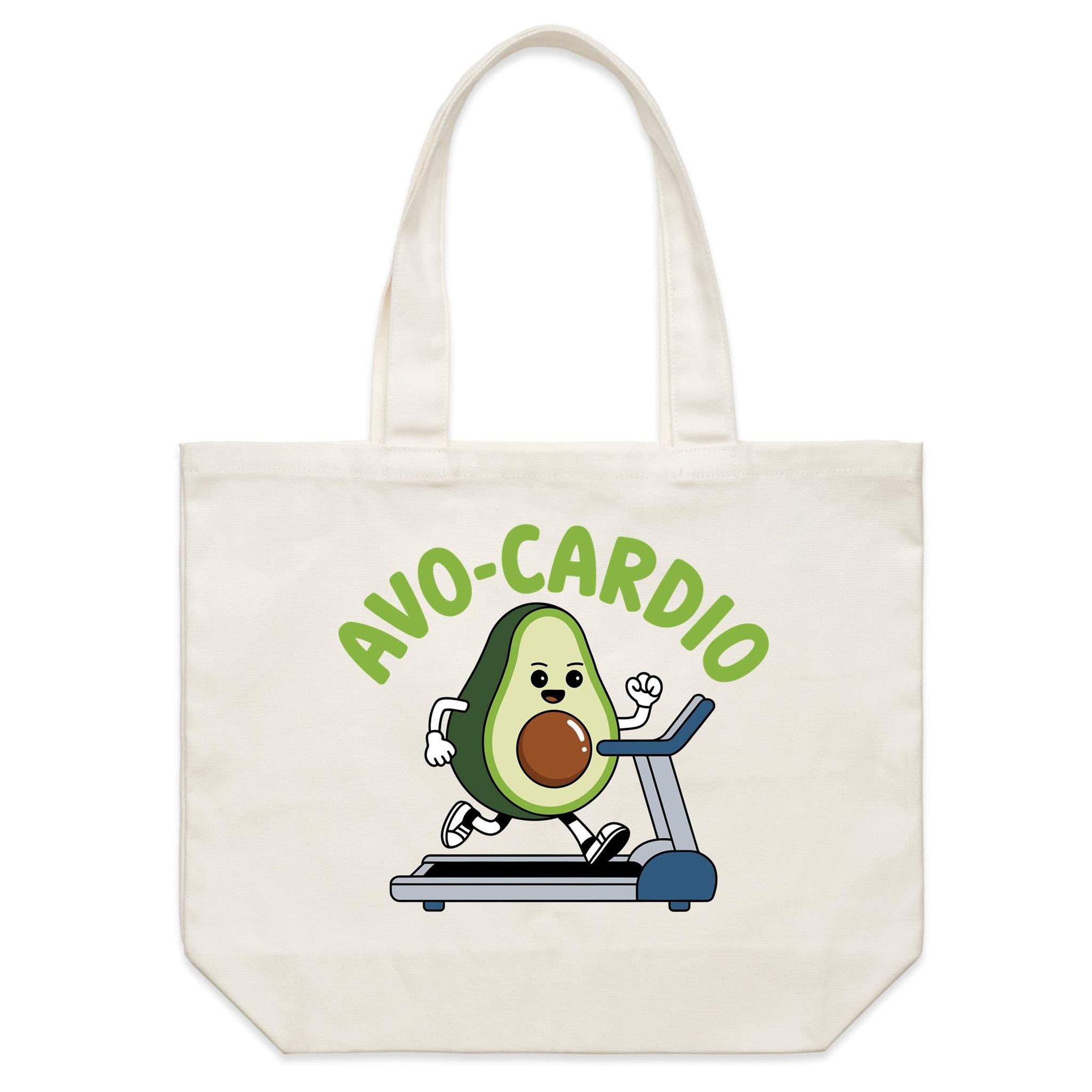 Avo Cardio - Shoulder Canvas Tote Bag Default Title Large Tote Bag Fitness Food Printed In Australia