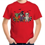 Halloween Raccoons - Kids Youth T-Shirt Red Kids Youth T-shirt Halloween Printed In Australia