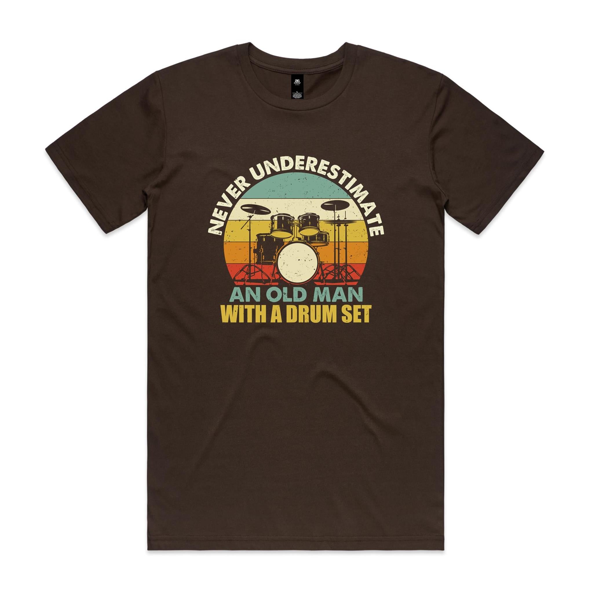 Never Underestimate An Old Man With A Drum Set - Mens T-shirt
