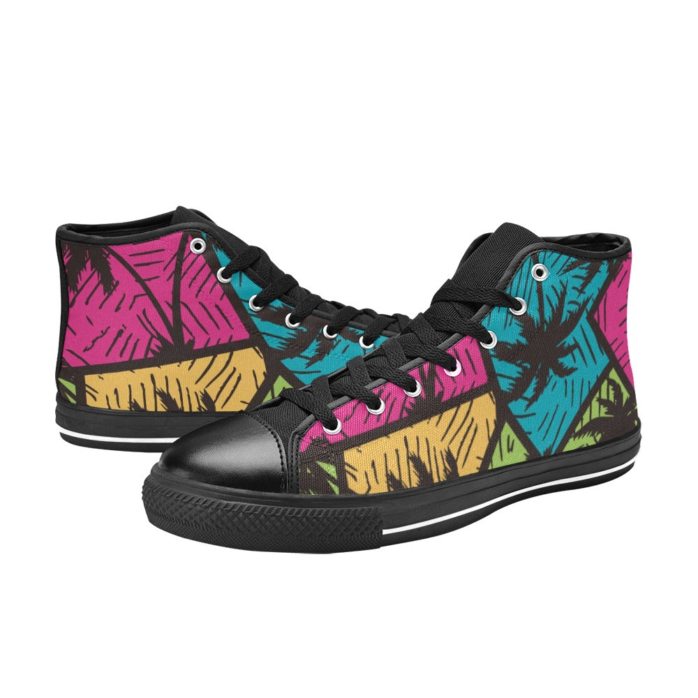 Palm Trees - Men's High Top Canvas Shoes