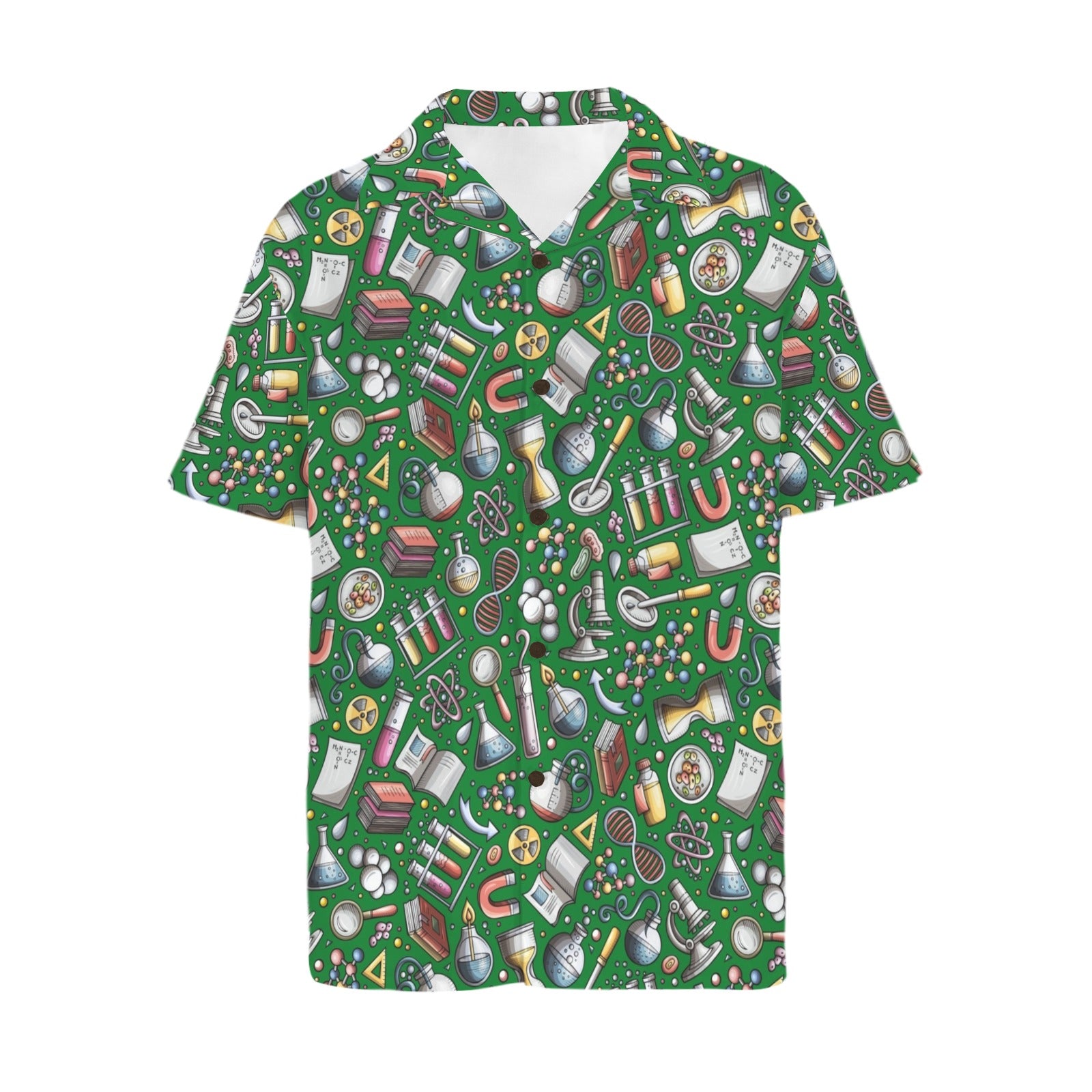 Science Love Men's Short Sleeve Hawaiian Shirt Men's Hawaiian Shirt (New) Printed Offshore Science