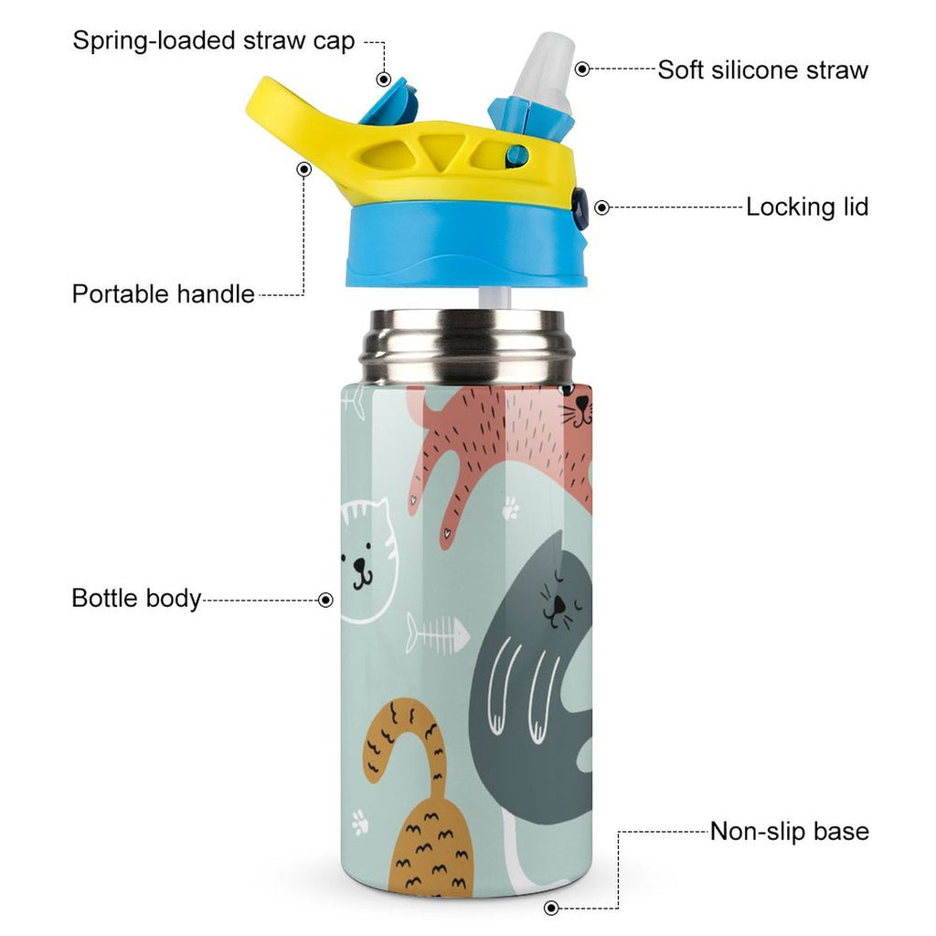 Cat Stretch - Little Kids Water Bottle Little Kids Water Bottle animal Printed Offshore