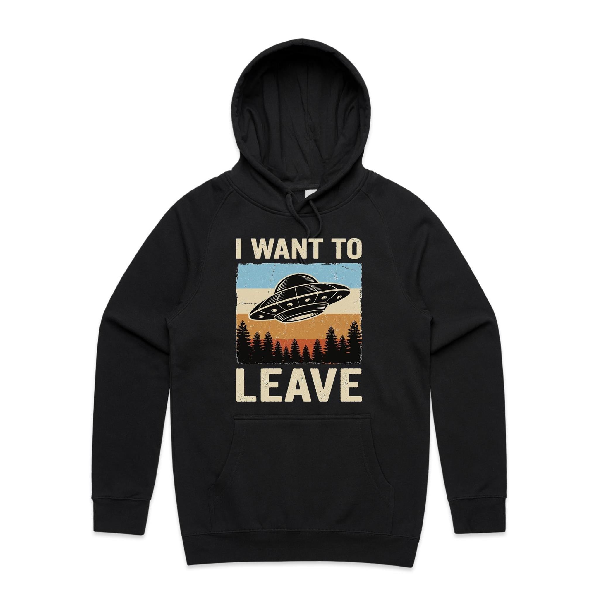 UFO I Want To Leave Men's AS Colour Hoodie