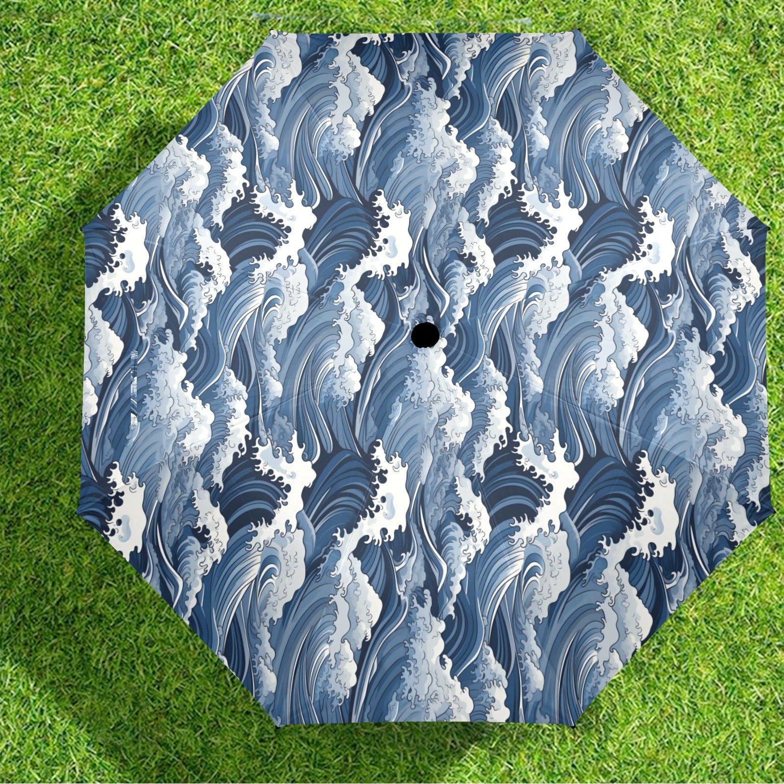 Japanese Waves - Umbrella Umbrella Ocean Printed Offshore
