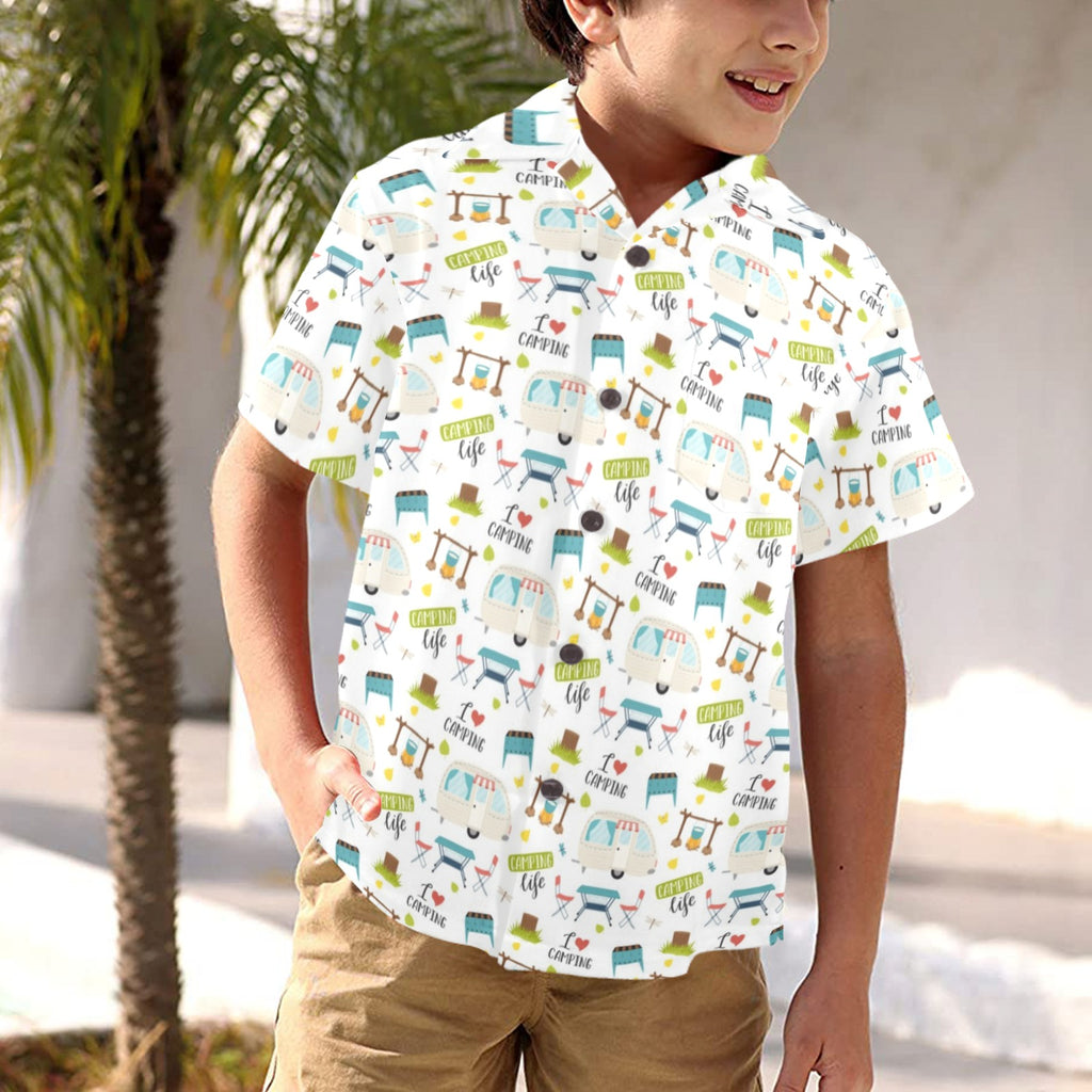 Camping Life - Junior Kids Hawaiian Shirt