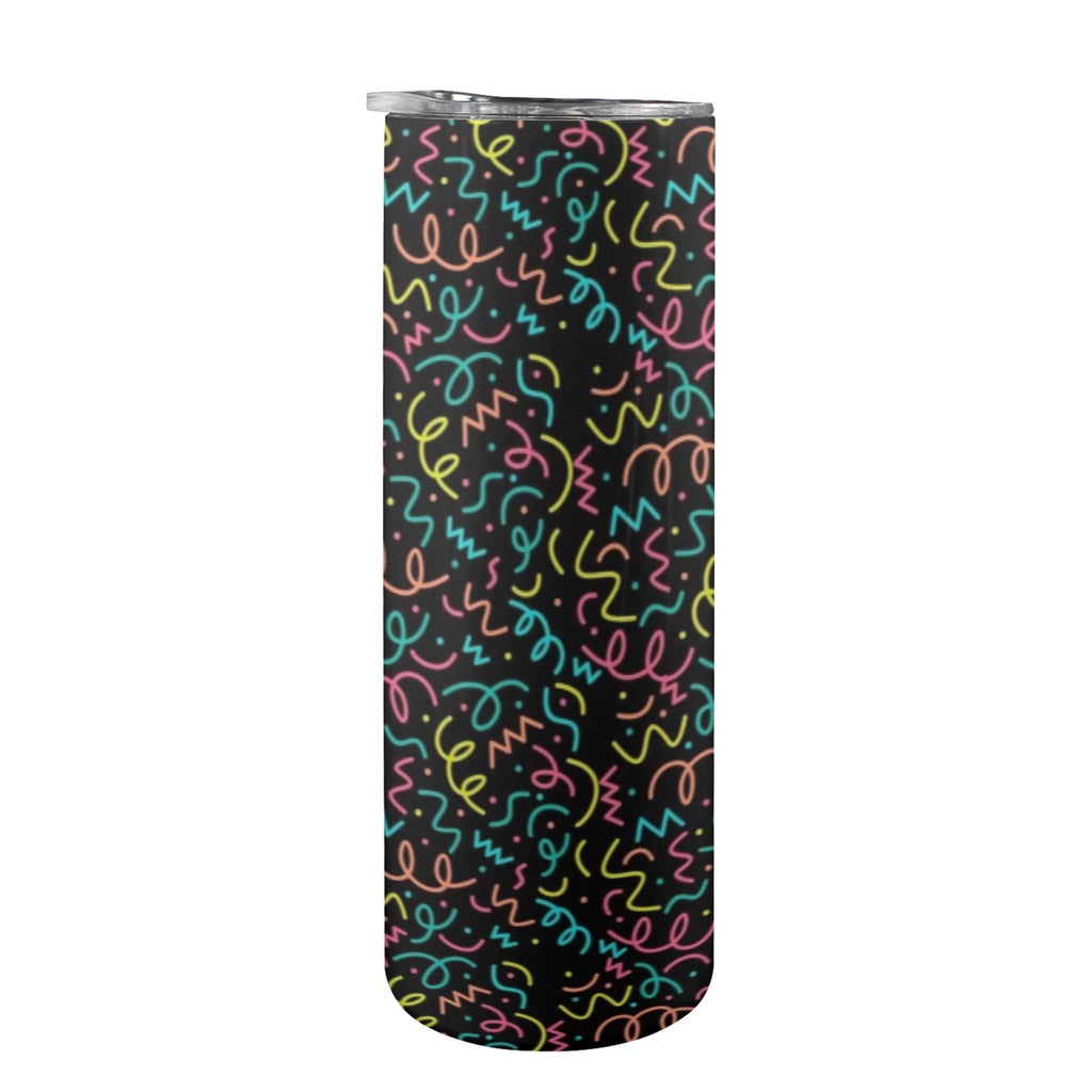 Squiggle Time - 20oz Tall Skinny Tumbler with Lid and Straw
