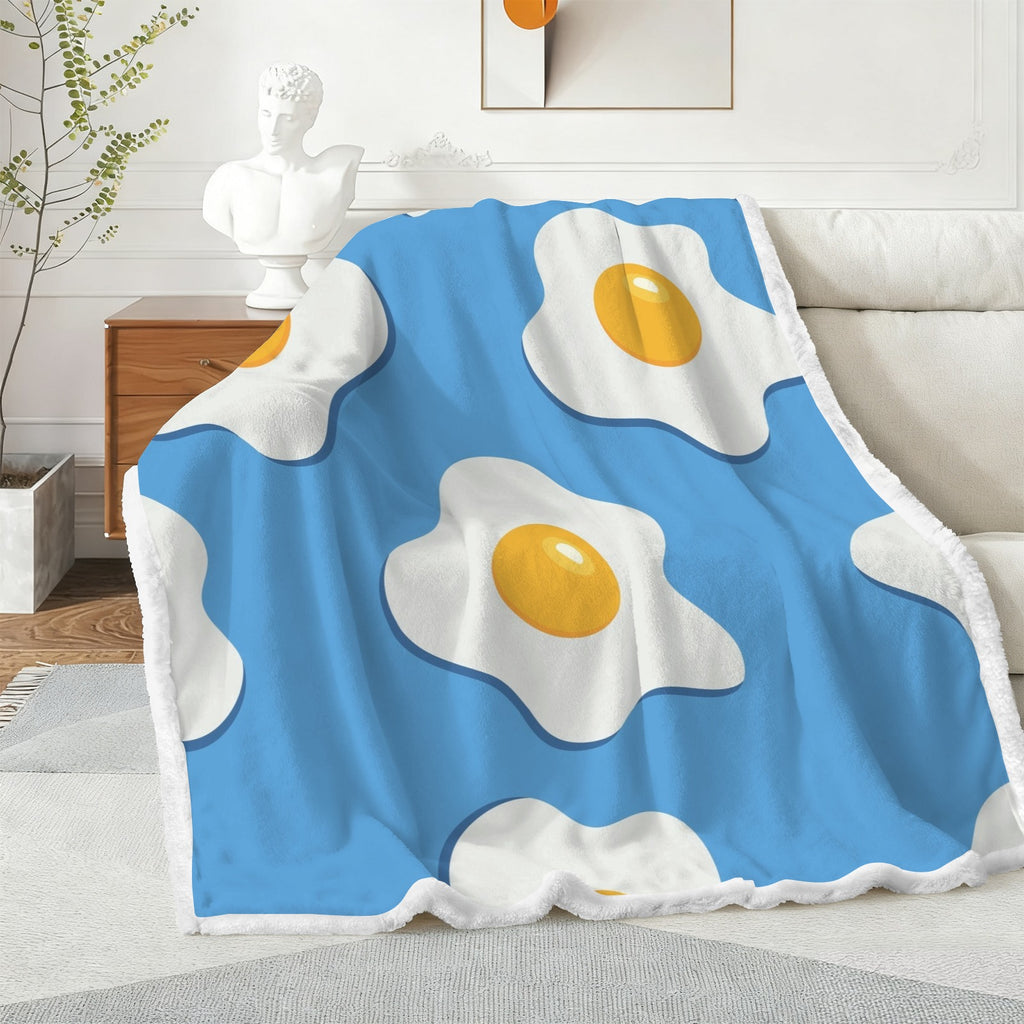 Fried Eggs - Double-Layer Fleece Blanket 51"x59"