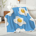 Fried Eggs - Double-Layer Fleece Blanket 51"x59"