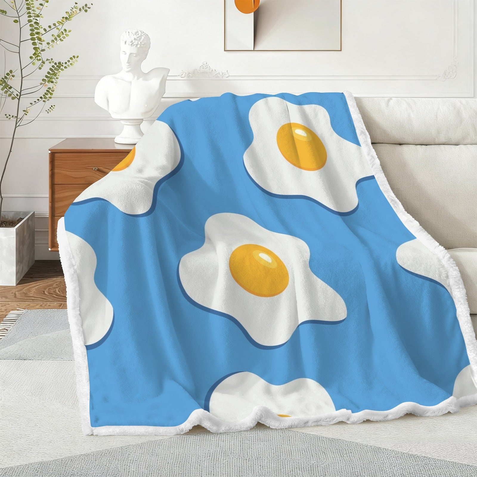 Fried Eggs - Double-Layer Fleece Blanket 51"x59"