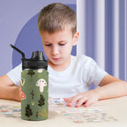 Toadstools - Kids Water Bottle with Chug Lid (12 oz) Kids Water Bottle with Chug Lid Printed Offshore