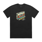 Cassette Tape And Pencil AS Colour Heavy Faded Tee Unisex Faded Black Heavy Faded T-shirt Music Printed In Australia Retro