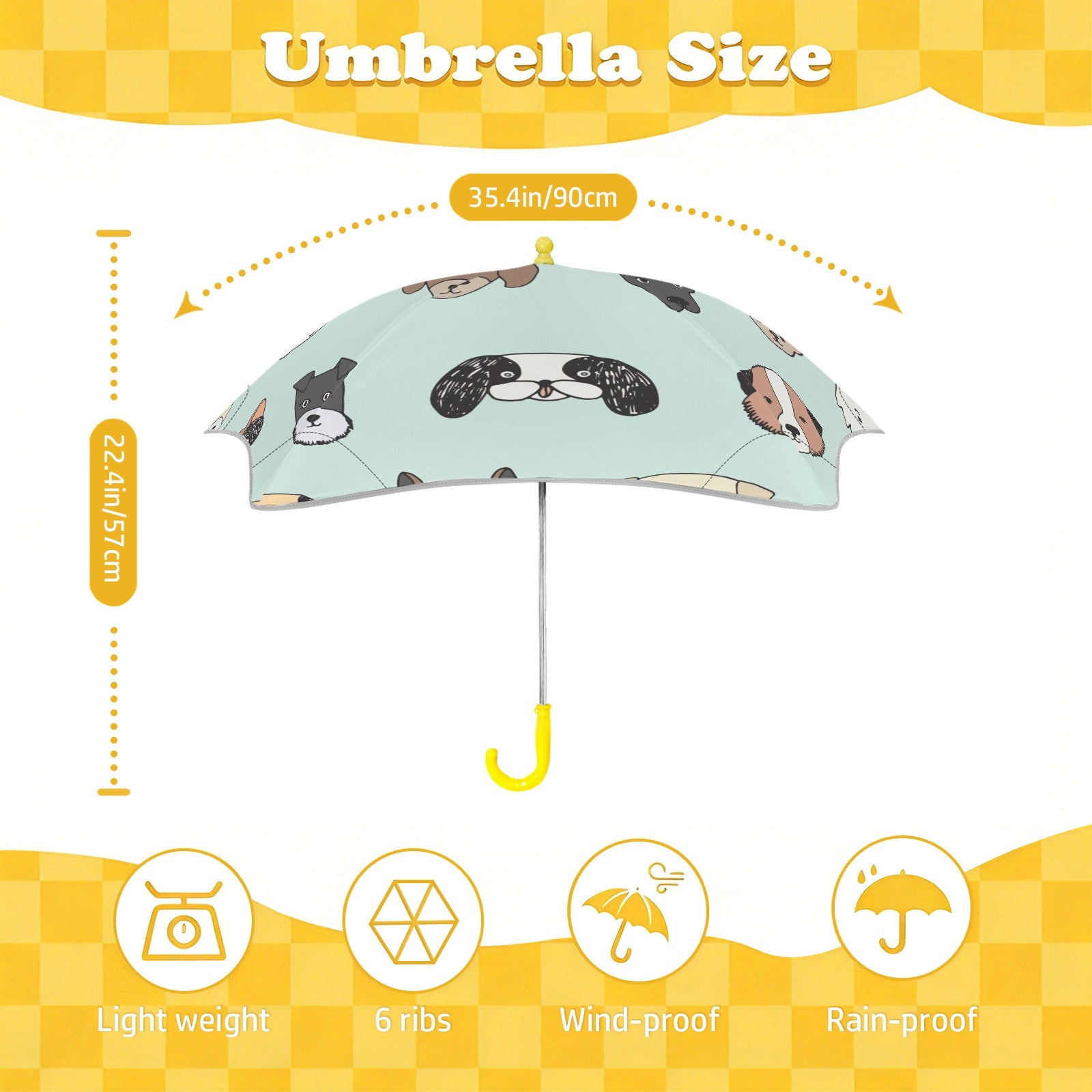 Dog Faces Kids Safe Round Corner Umbrella Kids Safe Round Corner Umbrella animal Printed Offshore