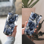 Blue And White Floral - 20oz Mobile Tumbler with Lid (Black Lock) 20oz Travel Mug Plants Printed Offshore