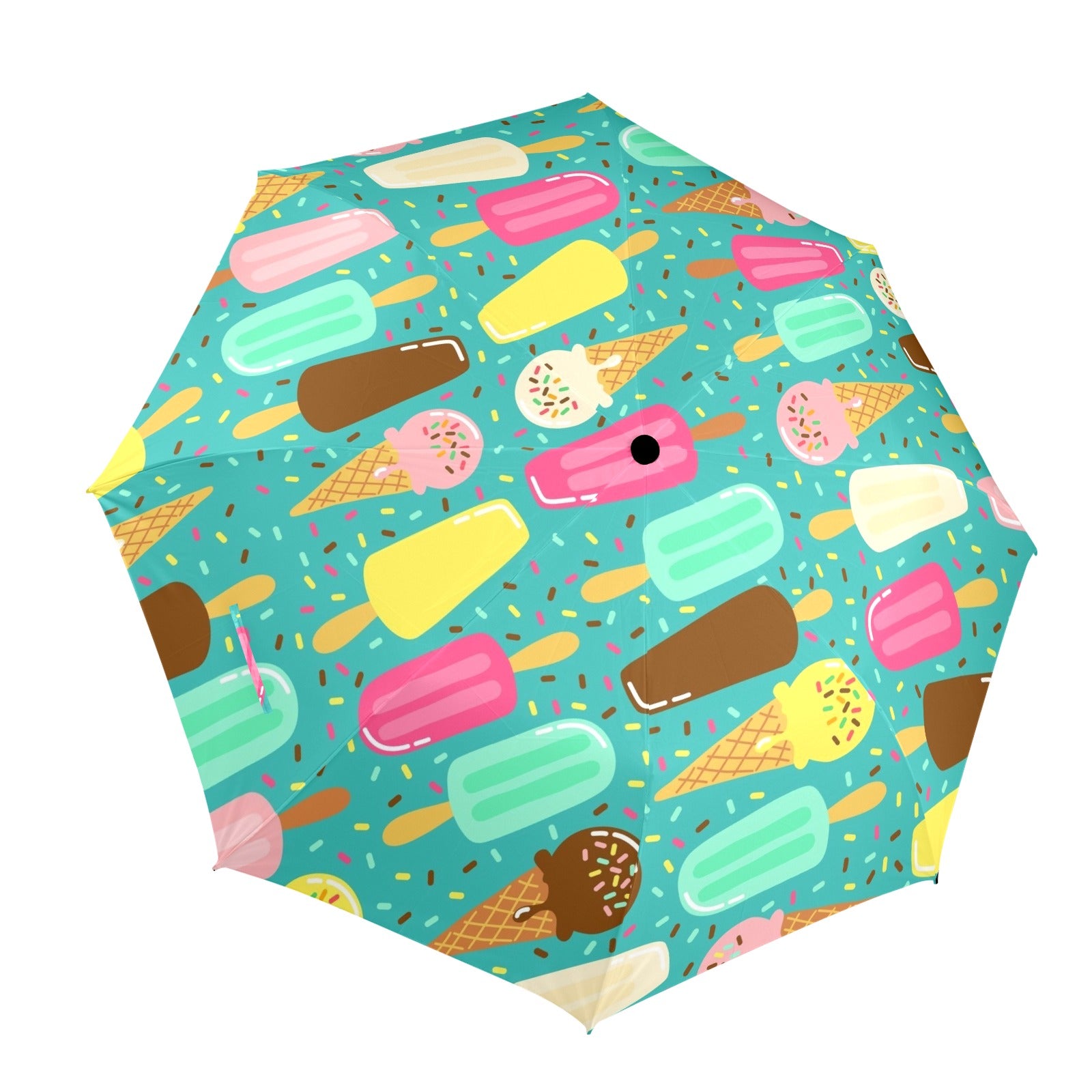Ice Cream - Semi-Automatic Foldable Umbrella (Model U12) One Size Semi-Automatic Foldable Umbrella (U12)