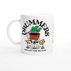 Personalised - Drummers - White 11oz Ceramic Mug with Colour Inside Ceramic White Personalised 11oz Mug customise Globally Fulfilled Music personalise Plants