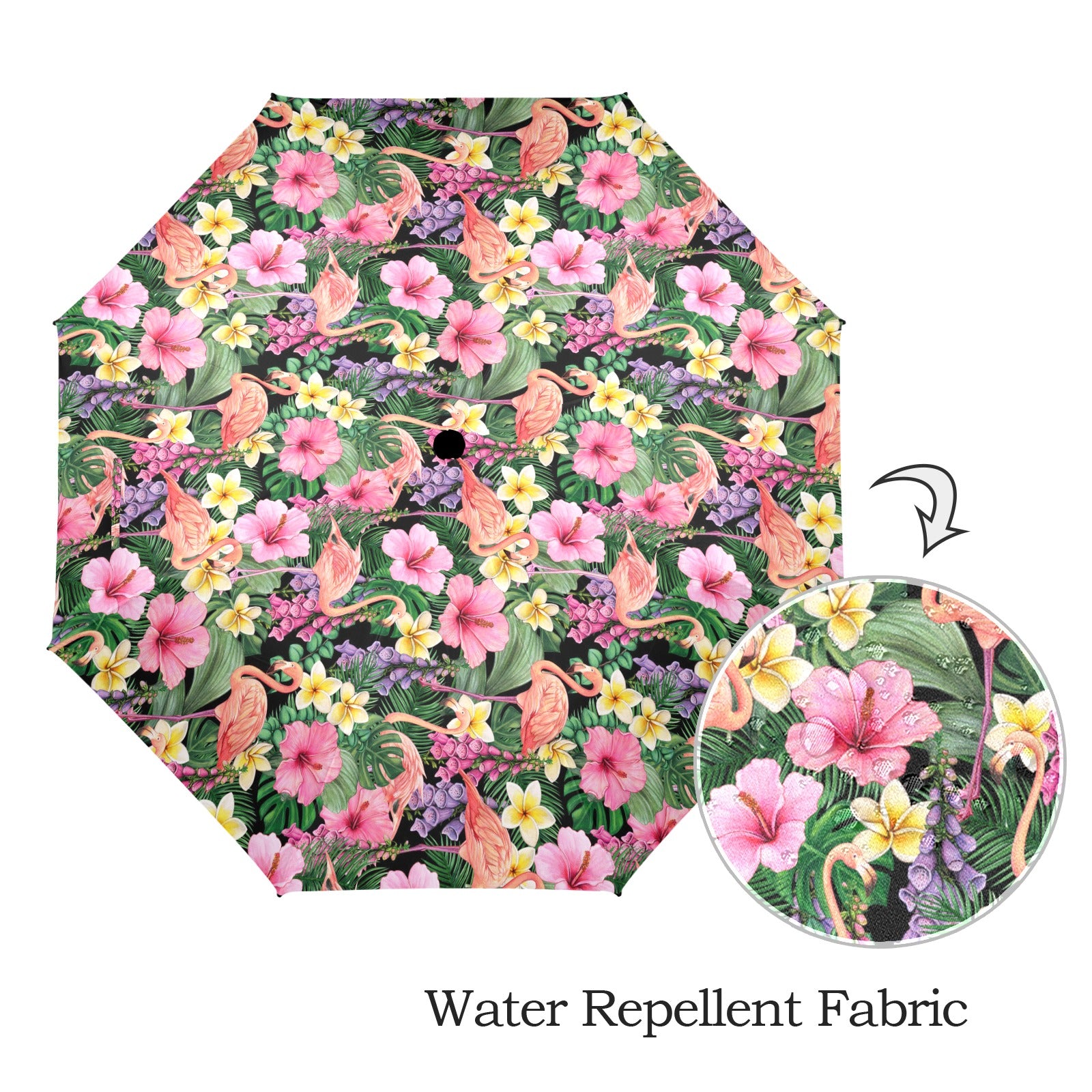 Flamingo Jungle - Semi-Automatic Foldable Umbrella (Model U12) Semi-Automatic Foldable Umbrella (U12)