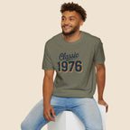 Turning 50, Classic 1976 Unisex Softstyle T-Shirt Heather Military Green T-Shirt Australian Printer Birthday