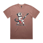 Cat Playing Guitar AS Colour Heavy Faded Tee Unisex Faded pink Heavy Faded T-shirt animal Music Printed In Australia