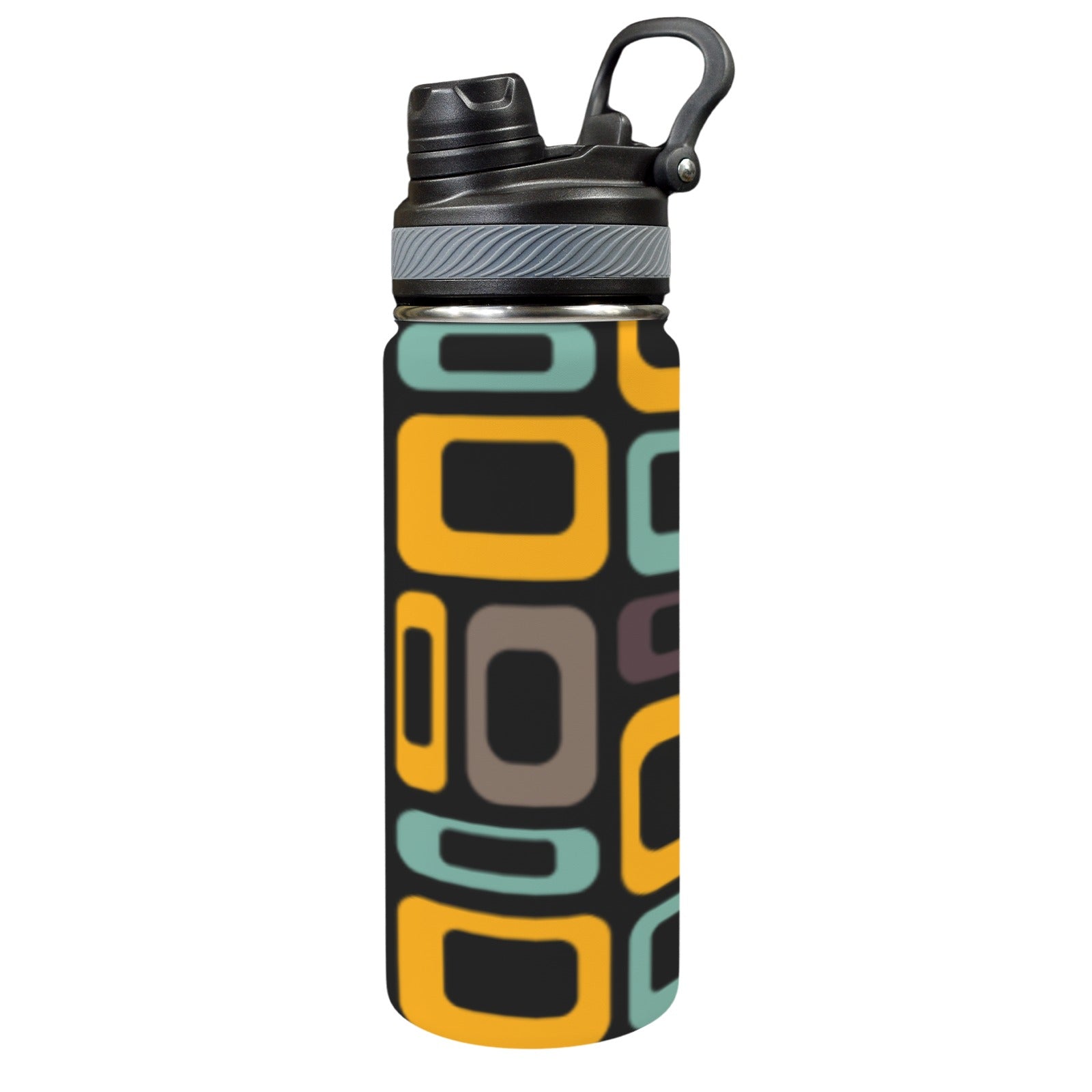 Retro Pattern - Insulated Water Bottle with Dual-Use Lid (18oz) One Size Insulated Water Bottle with Dual-Use Lid (18oz) Printed Offshore Retro