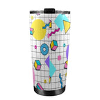 80's Grid - 20oz Mobile Tumbler with Lid (Black Lock)