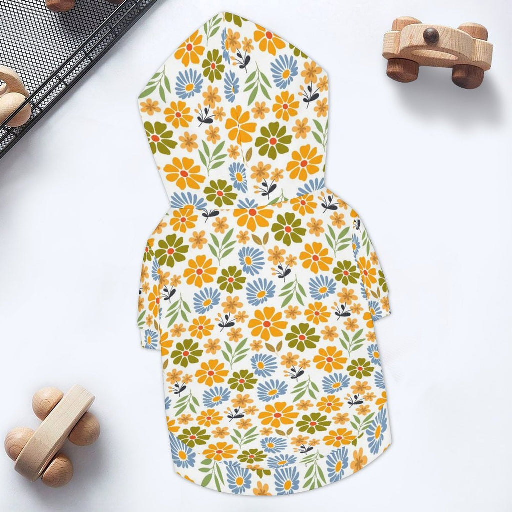 Retro Boho Flower Pet Hoodie (Small Size)
