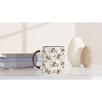 Cute Mushrooms - White 11oz Ceramic Mug with Colour Inside Colour 11oz Mug Globally Fulfilled