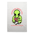 Reading Takes You To Another World AS Colour Tea Towel White One Size Tea Towel Printed In Australia Reading Sci Fi