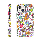 Quirky Butterfly Flowers - Apple iPhone Tough case iPhone 13 Mini iPhone Tough Case animal Globally Fulfilled