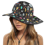 Fun Space Wide Brim Bucket Hat Wide Brim Bucket Hat Printed Offshore Space