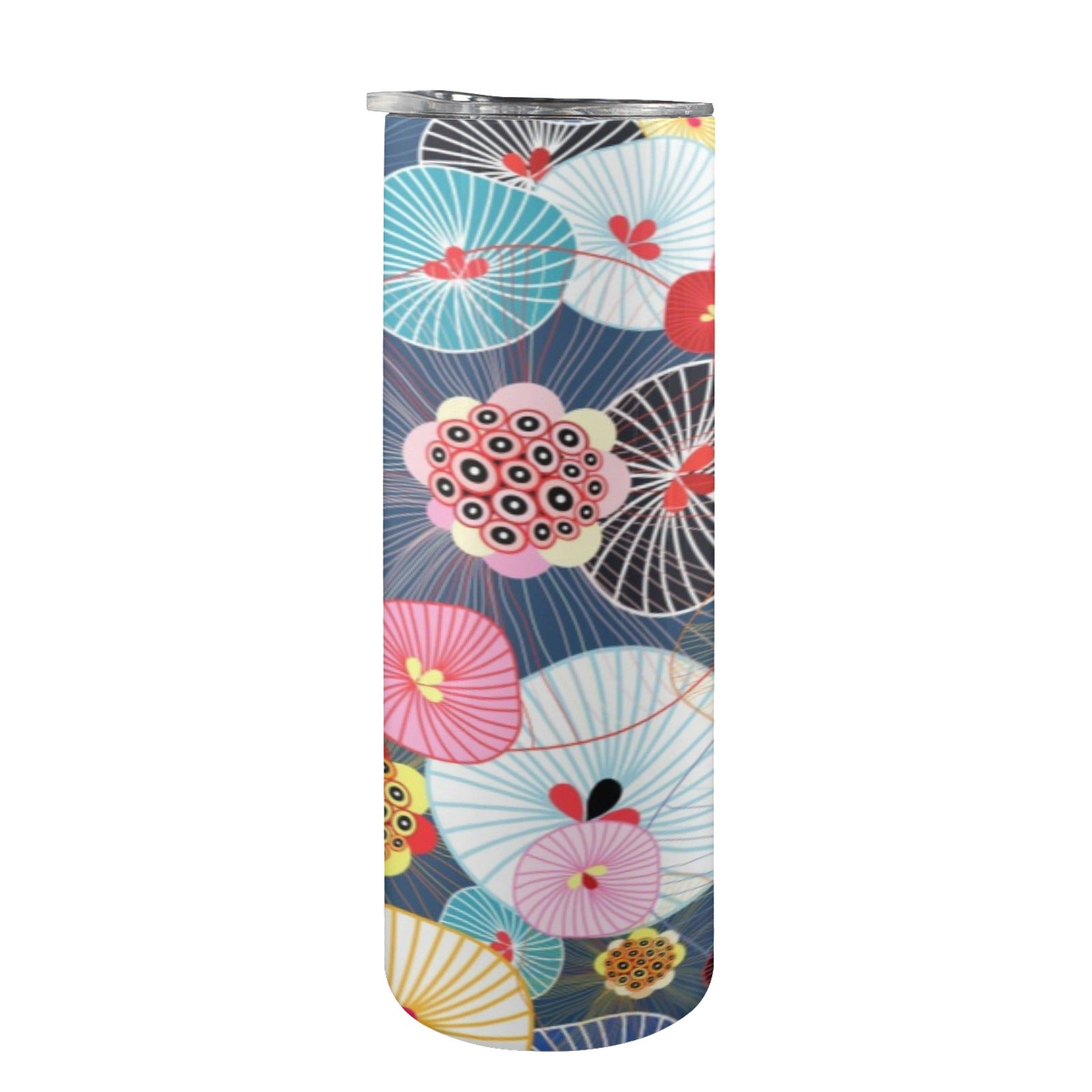 Abstract Floral 20oz Tall Skinny Tumbler with Lid and Straw