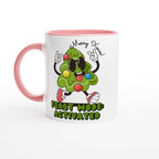 Christmas Feast Mode Activated - White 11oz Ceramic Mug with Colour Inside Ceramic Pink Christmas Colour Mug Christmas Globally Fulfilled