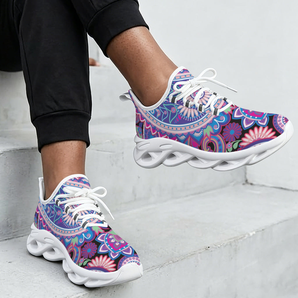 Purple Paisley Women's Twisted Sole Sneakers
