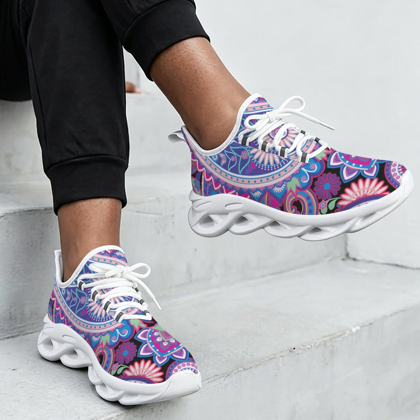 Purple Paisley Women's Twisted Sole Sneakers