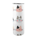 Cat Faces 20oz Tall Skinny Tumbler with Lid and Straw One Size 20oz Tall Skinny Tumbler with Lid and Straw Printed Offshore