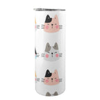 Cat Faces - 20oz Tall Skinny Tumbler with Lid and Straw