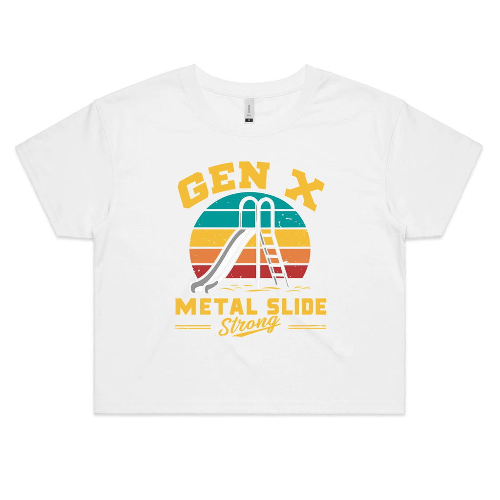 Gen X Metal Slide Strong Women's AS Colour Crop Tee