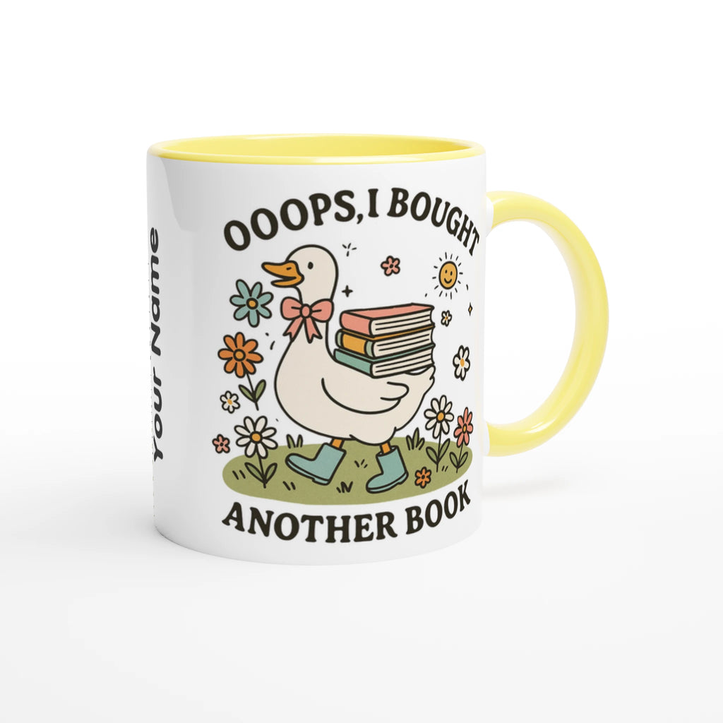 Personalised - Oops, I Bought Another Book - White 11oz Ceramic Mug with Colour Inside Personalised 11oz Mug animal customise Globally Fulfilled personalise Reading