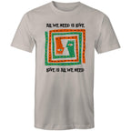 Love Is All We Need - Mens T-Shirt Light Grey Mens T-shirt Love Printed In Australia