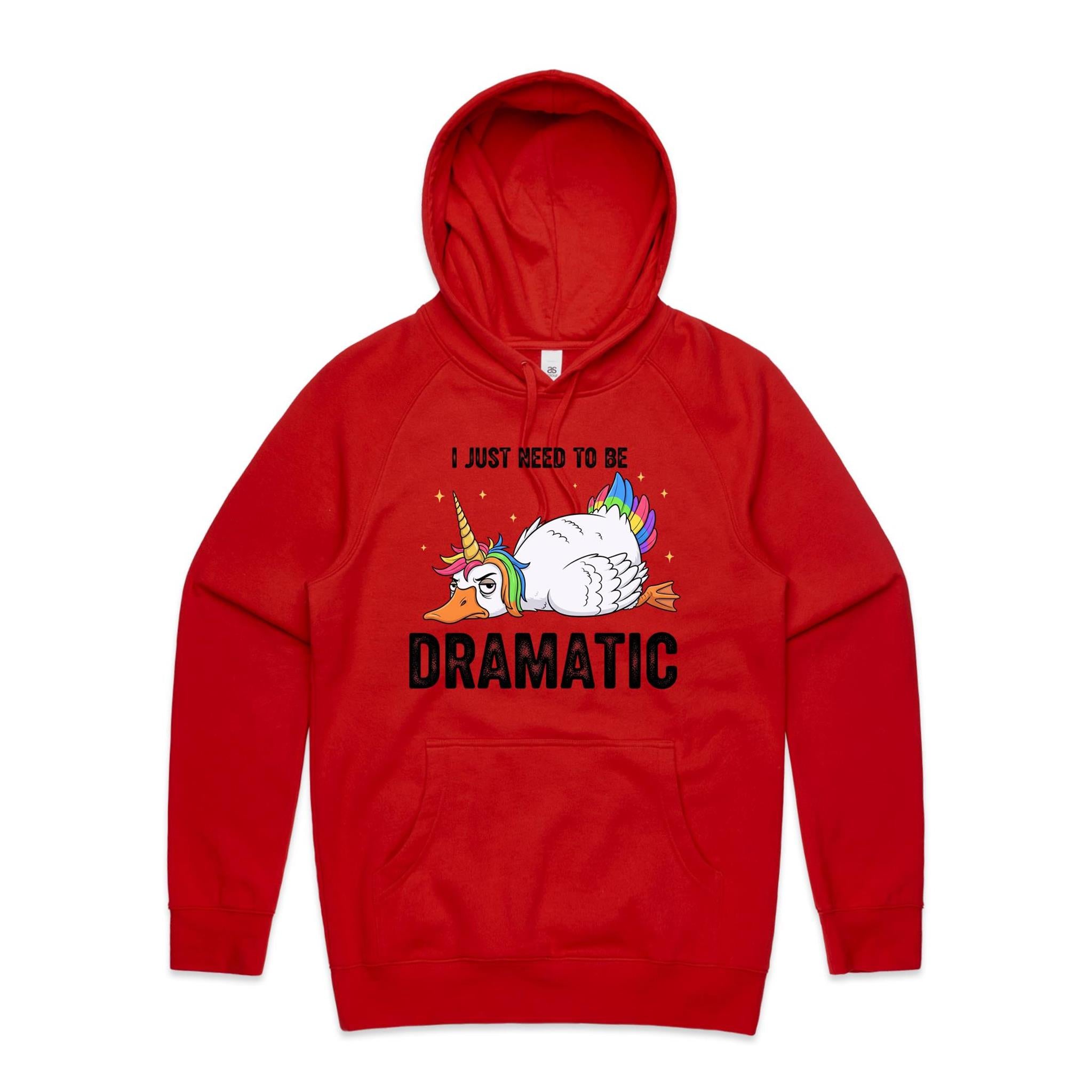 Dramatic Rainbow Goose Men's AS Colour Hoodie Red Mens Hoodie animal Printed In Australia