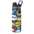 Blue Comic Book Insulated Water Bottle with Dual-Use Lid (18oz) One Size Insulated Water Bottle with Dual-Use Lid (18oz) comic Printed Offshore