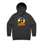 Retro Music - Womens Hoodie Coal Womens Hoodie Music Printed In Australia Retro