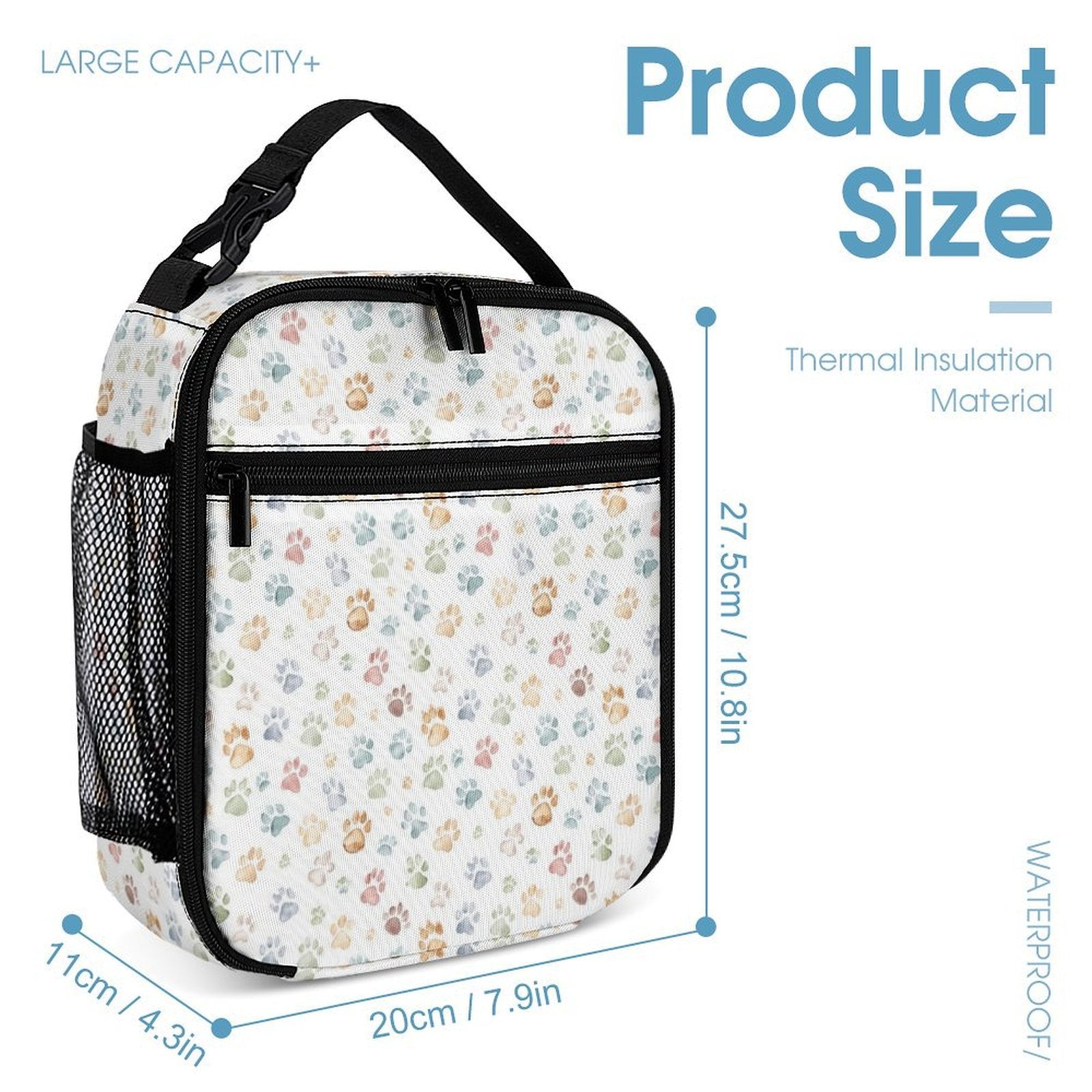 Paw Prints Backpack, Lunch Bag & Pencil Case Set