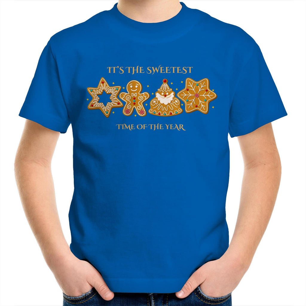 Gingerbread, It's The Sweetest Time Of The Year, Christmas - Kids Youth T-Shirt Bright Royal Kids Christmas T-shirt Christmas Printed In Australia