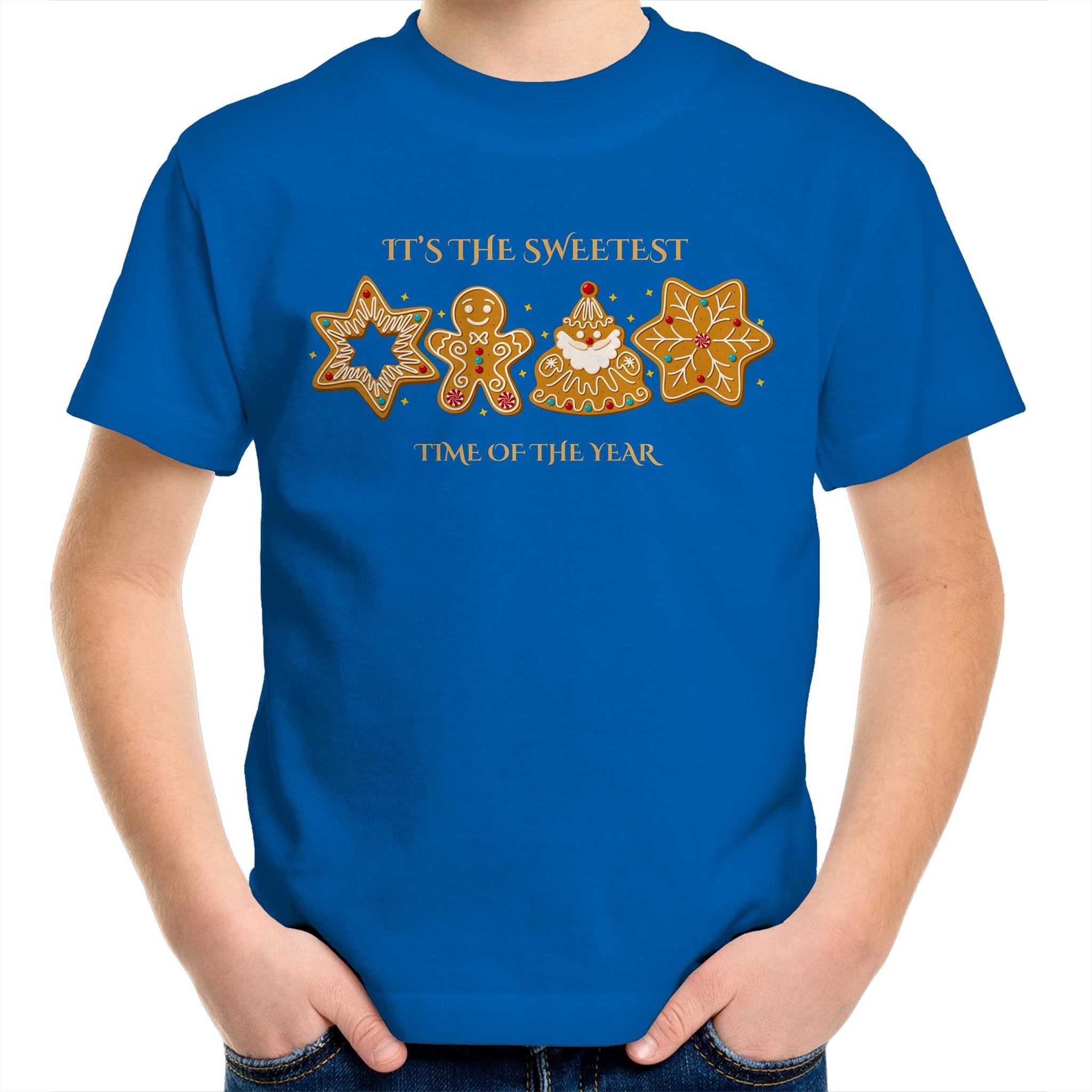 Gingerbread, It's The Sweetest Time Of The Year, Christmas - Kids Youth T-Shirt Bright Royal Kids Christmas T-shirt Christmas Printed In Australia