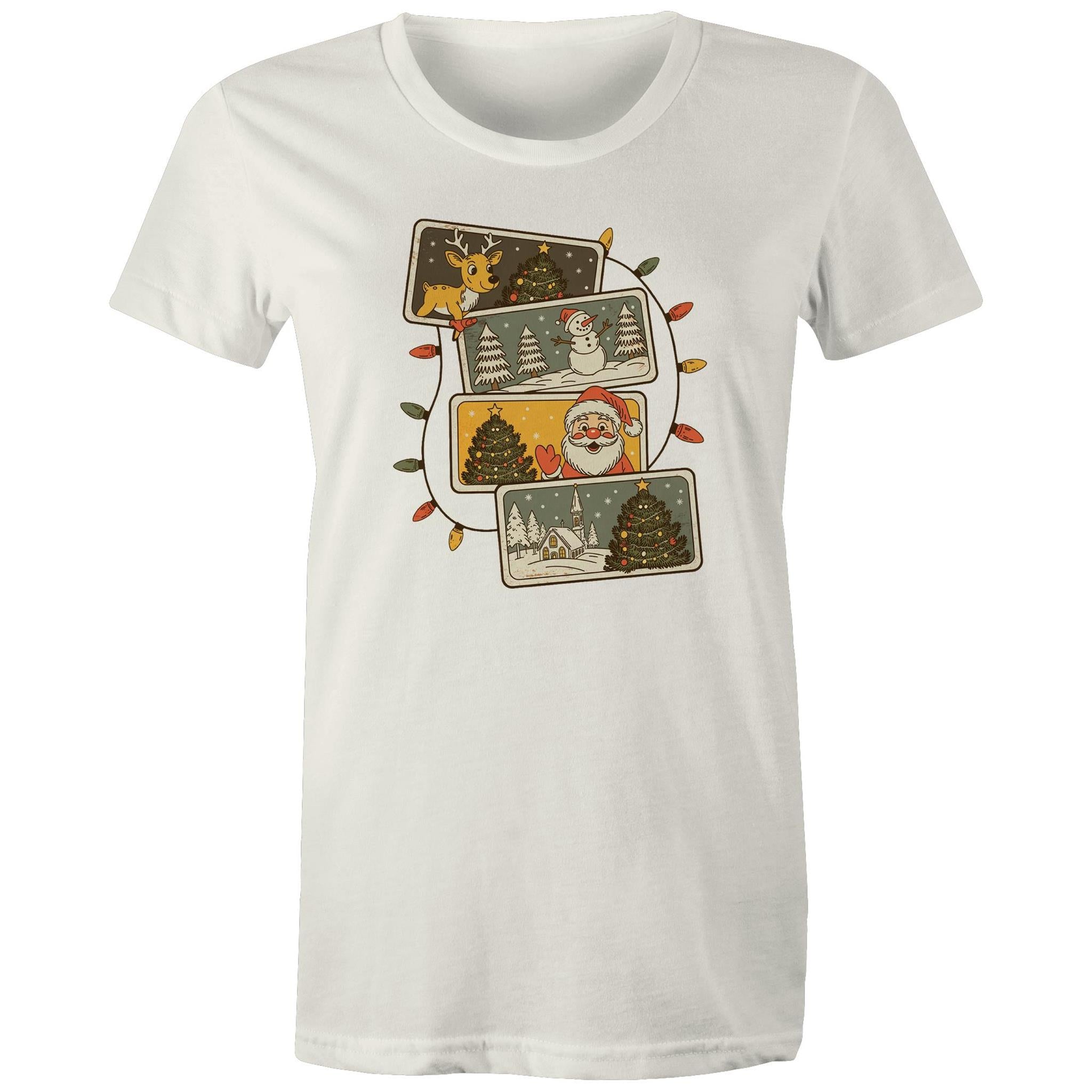 Retro Christmas Cards - Womens T-shirt