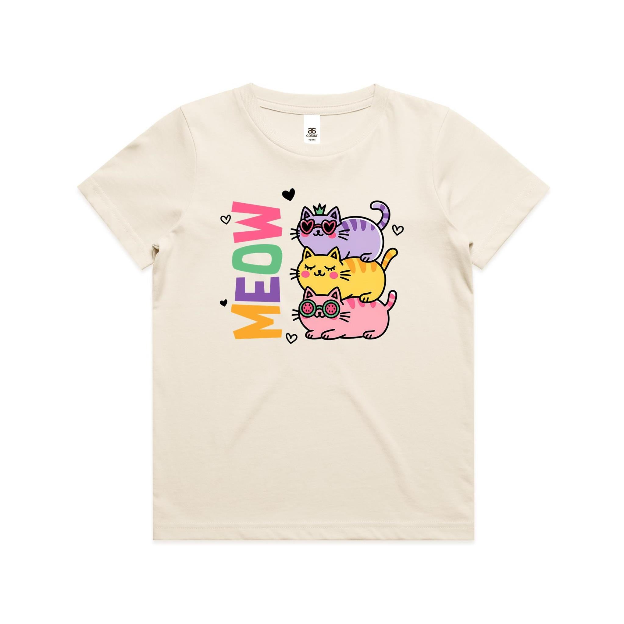 Meow, Colourful Cats - Kids Youth T-shirt