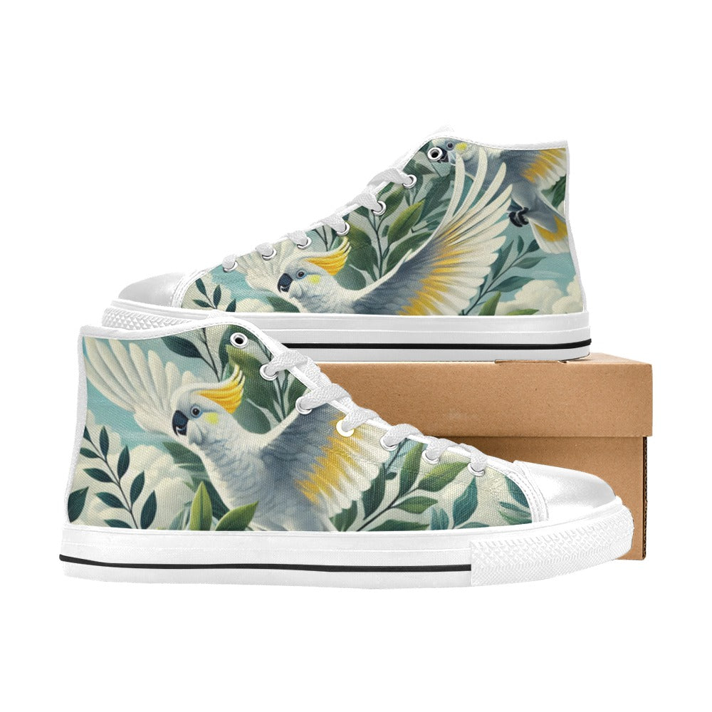 Cockatoo Women's High Top Canvas Shoes Womens Classic High Top Shoes animal Printed Offshore