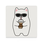 Cool Cat - Ceramic Coasters (Square) Ceramic Coasters animal Printed Offshore