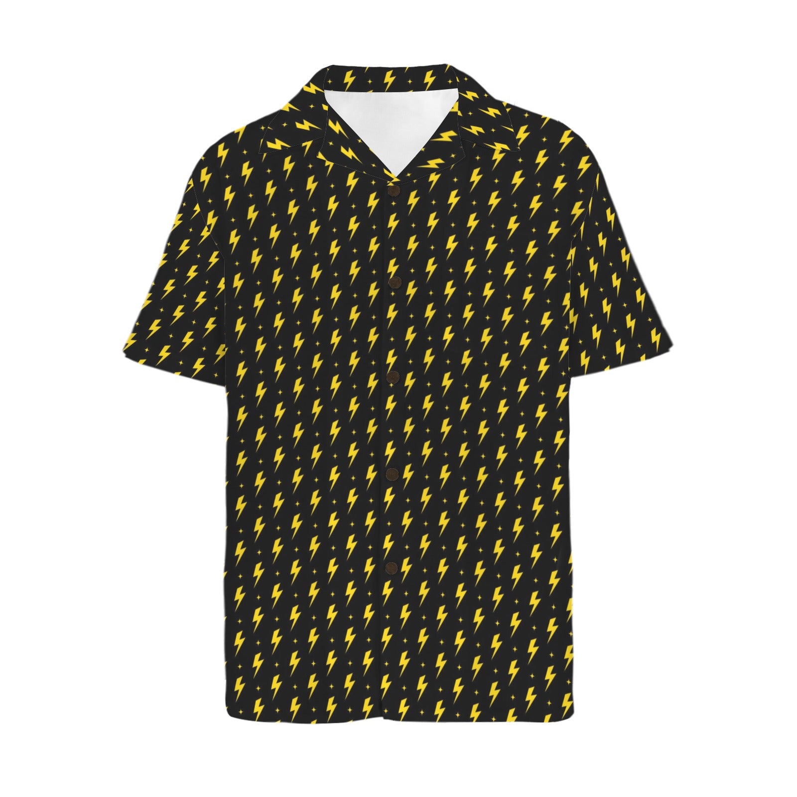 Yellow Lightning Men's Short Sleeve Hawaiian Shirt Men's Hawaiian Shirt (New) comic Printed Offshore