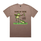 Hang In There, It Gets Worse AS Colour Heavy Faded Tee Unisex Faded mushroom Heavy Faded T-shirt animal Printed In Australia